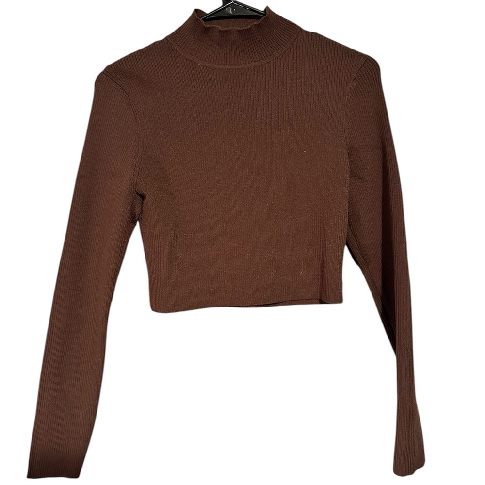 H&M DIVIDED CROP-TOP SWEATER Sz LARGE